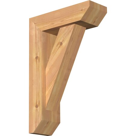 Ekena Millwork Traditional Slat Smooth Bracket w/ Offset Brace, Western Red Cedar, 5 1/2"W x 16"D x 24"H BKT0604X16X24TRA06SWR